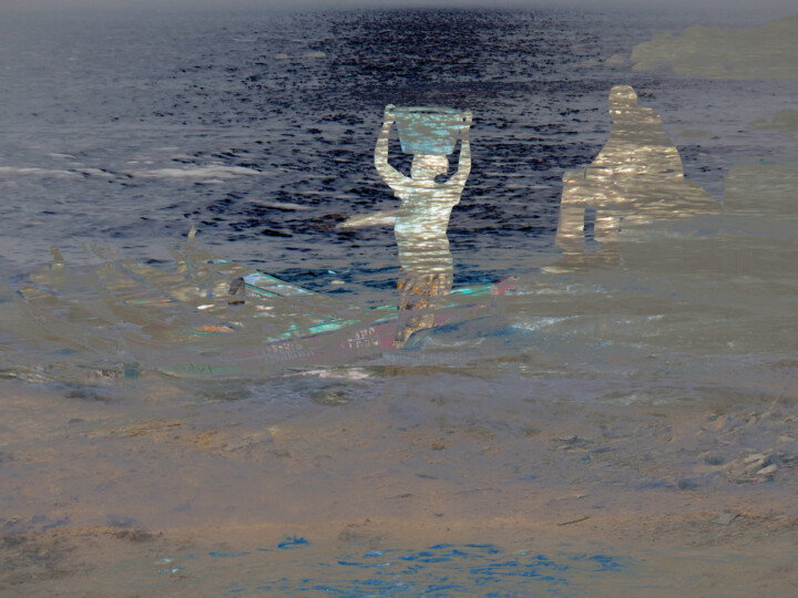 Photographie intitulée ""Impression 3 "" par Borrel, Œuvre d'art originale, Photographie numérique Monté sur Autre panneau r…