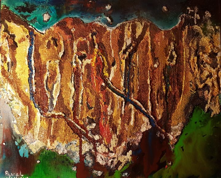 Peinture intitulée "vue du ciel" par Pascal, Œuvre d'art originale, Acrylique