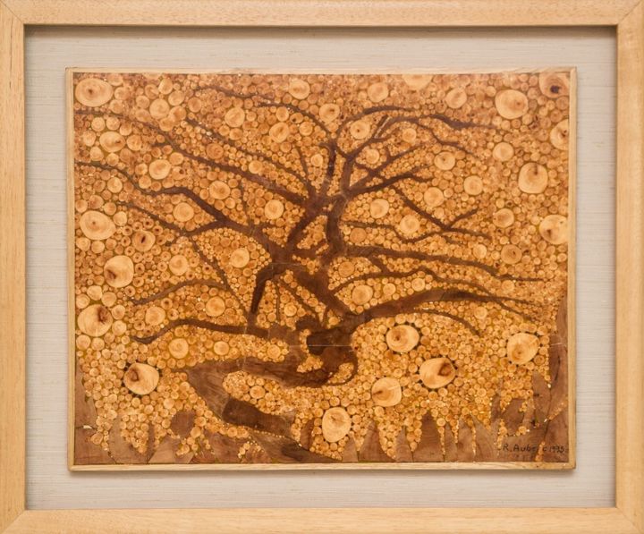 Sculpture intitulée "L'arbre d'or" par Roger Aubert, Œuvre d'art originale, Bois