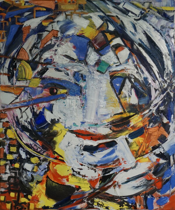 Painting titled "Android-humanized" by Peter Stutz, Original Artwork, Oil