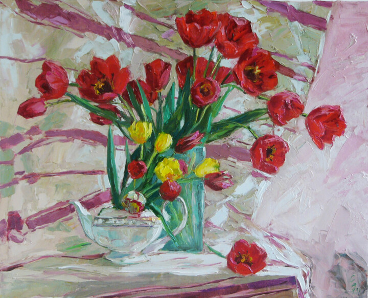 Painting titled "Tulips 2" by Sergey Sovkov, Original Artwork