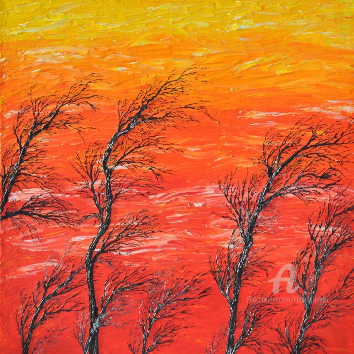 Painting titled "Tango In The Wind" by Daniel Urbaník, Original Artwork, Acrylic