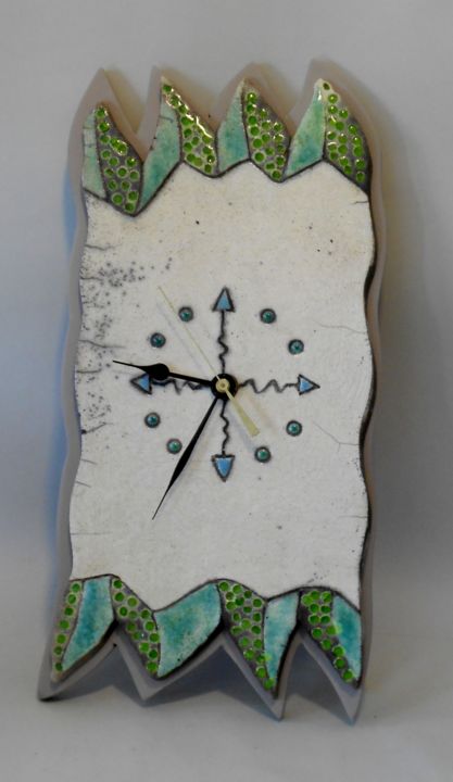 pendule murale verte flamme 设计, 11.8x9.8 in