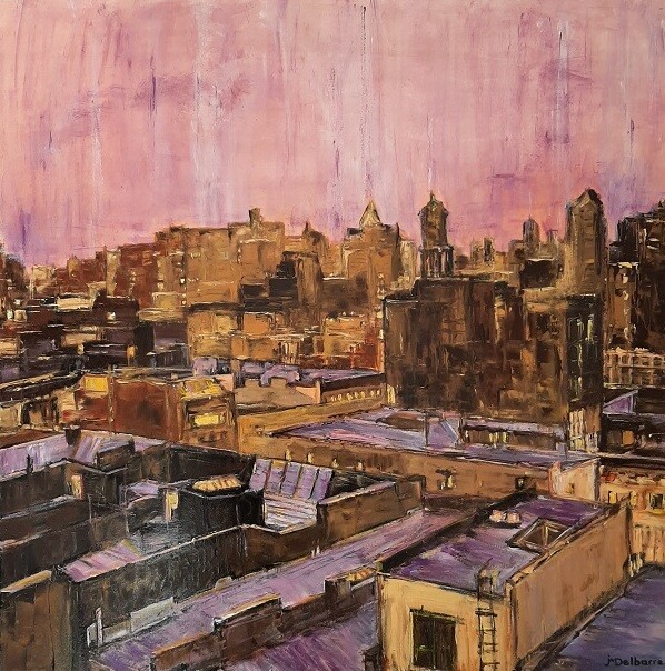 Nuit Mauve 绘画, 31.5x31.5 in