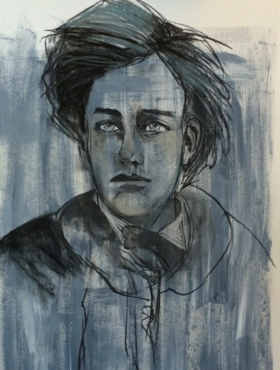 Dessin intitulée "arthur rimbaud" par Marie Pascale Martins, Œuvre d'art originale, Fusain