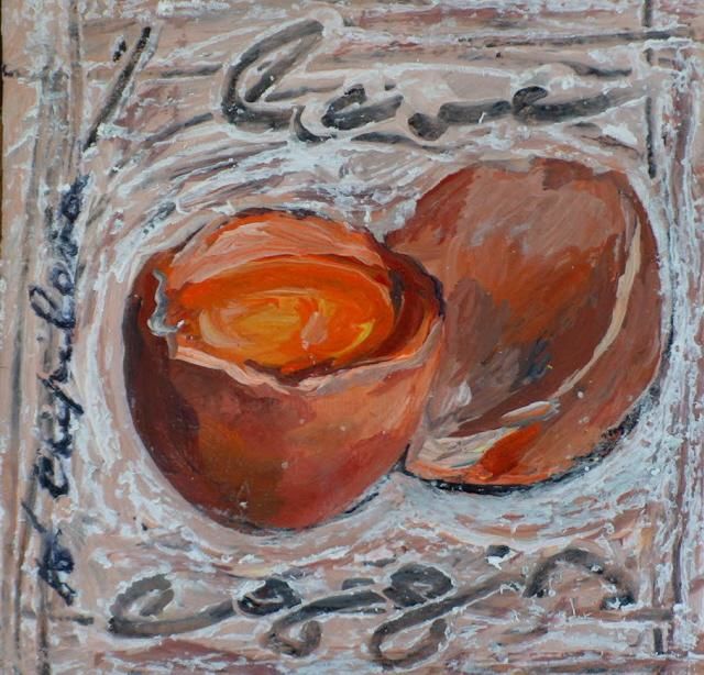 Peinture intitulée "I love eggs" par Nathalia Chipilova, Œuvre d'art originale, Acrylique