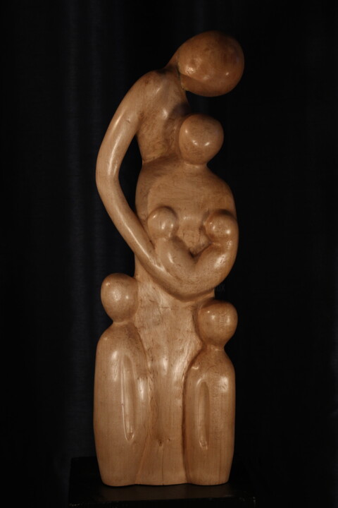 Scultura intitolato "Jumeaux" da Max Bernard, Opera d'arte originale, Legno