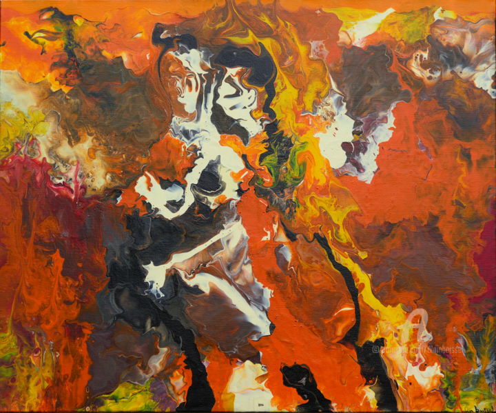 Sur un air de tango.jpg 绘画, 21.3x25.6 in