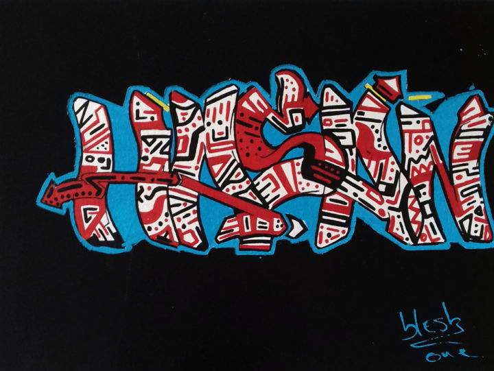 Painting titled "Hasan" by Blesk_one, Original Artwork, Acrylic