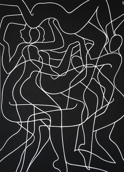Polyphonic dance 绘画, 17.7x24.4 in