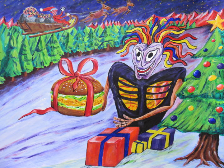 Peinture intitulée "Burger Mac Spicy fo…" par Wabyanko, Œuvre d'art originale, Acrylique