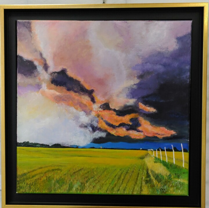 Pintura titulada "Ciel 3" por Annie Deschamps, Obra de arte original, Acrílico