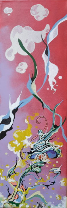 mushroom 2 绘画, 23.6x7.9 in