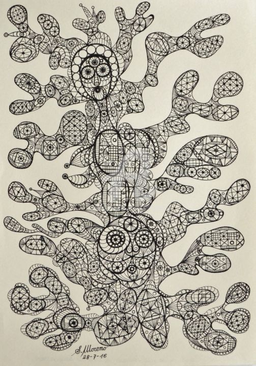 Dessin intitulée "LE MAL VIENT DU TRI…" par Salvador Moreno, Œuvre d'art originale, Marqueur
