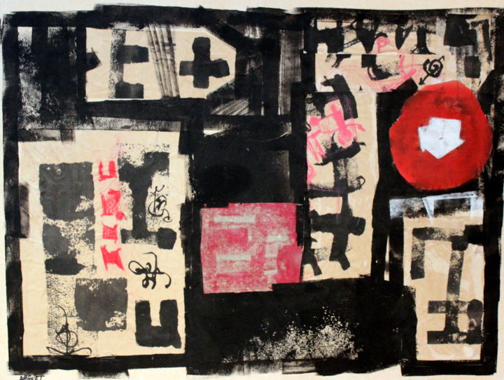 Schilderij getiteld "Chinoiserie" door Michel Alexandre, Origineel Kunstwerk
