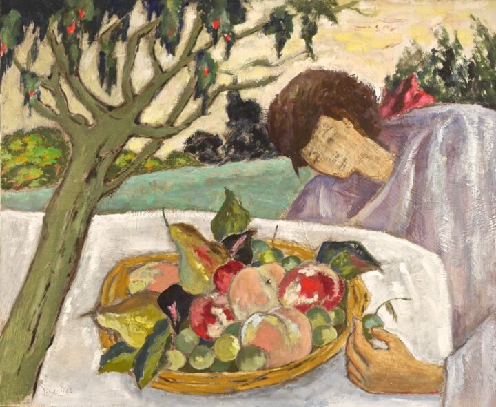 Peinture intitulée "Les fruits à Clos d…" par Dominique Bertrand, Œuvre d'art originale, Huile