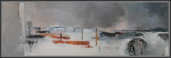 Peinture intitulée "La maison blanche" par Jicé, Œuvre d'art originale, Huile