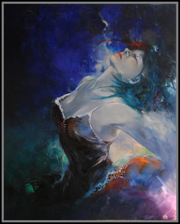 Malerei mit dem Titel "Gitane" von Jicé, Original-Kunstwerk, Öl
