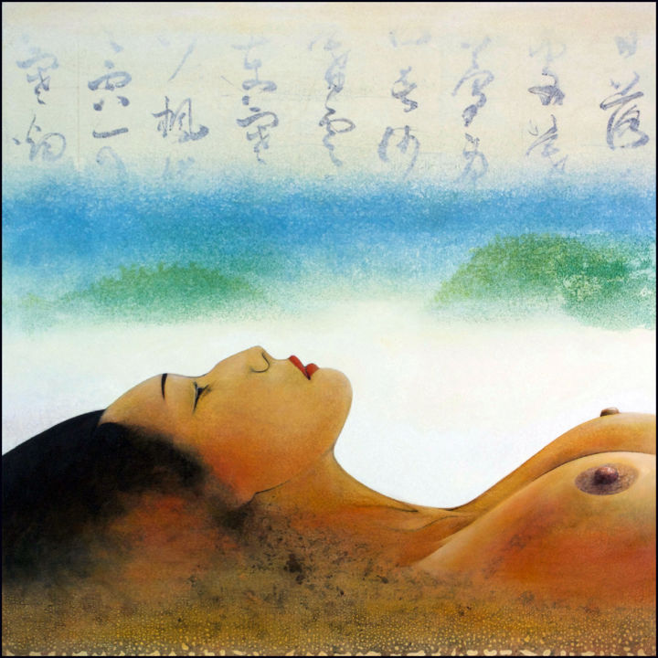 Peinture intitulée "je l’ai encore vue…" par Daniel Moline, Œuvre d'art originale, Huile Monté sur Autre panneau rigide