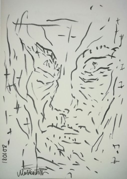 Zeichnungen mit dem Titel "Grumpy Marker 11" von Pertti Matikainen, Original-Kunstwerk, Marker