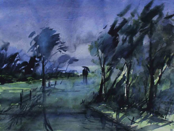 Painting titled "Landscape - SB076" by Sima Arts Gallery, Original Artwork