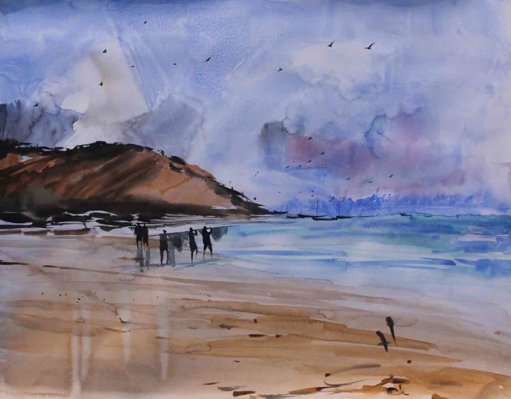 Painting titled "Landscape - SB077" by Sima Arts Gallery, Original Artwork