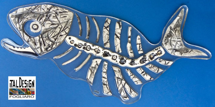 Sculptuur getiteld "fishbone italdesig…" door Katia Fogliaro, Origineel Kunstwerk, Keramiek