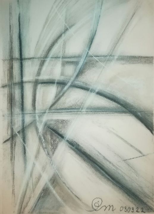 Σχέδιο με τίτλο "Lines 030322" από Pertti Matikainen, Αυθεντικά έργα τέχνης, Παστέλ