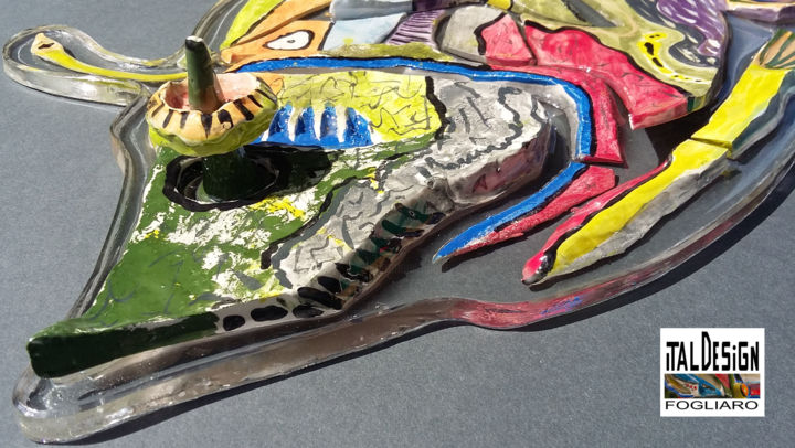 Sculptuur getiteld "italdesignfogliaro-…" door Katia Fogliaro, Origineel Kunstwerk, Glas