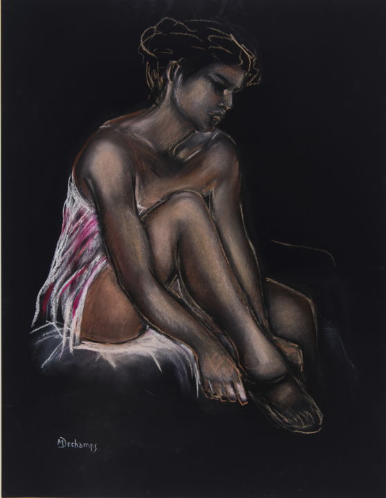 Dibujo titulada "Dessin 006" por Michelle Dechamps, Obra de arte original, Lápiz