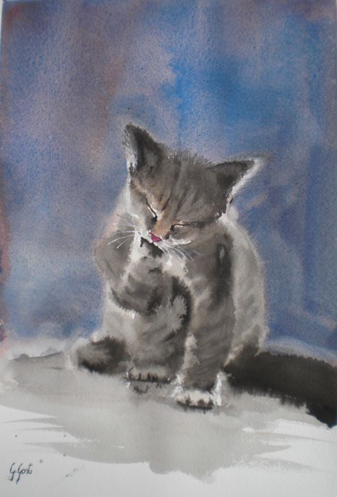 kitten 3 绘画, 16.5x10.6 in