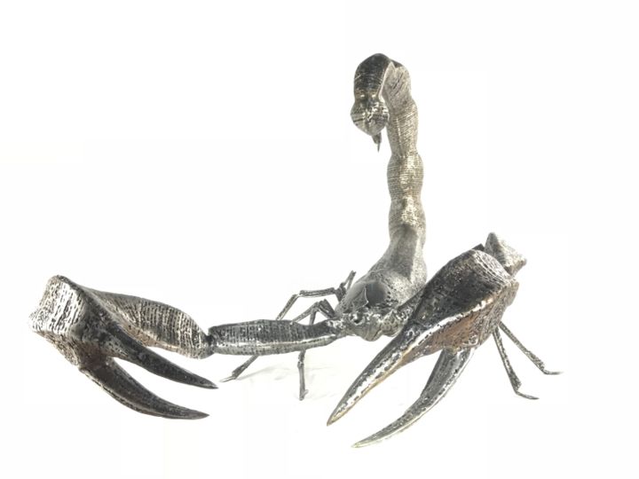 Sculpture titled "Scorpion - Sculptur…" by Patrick Médéric, Original Artwork, Metals