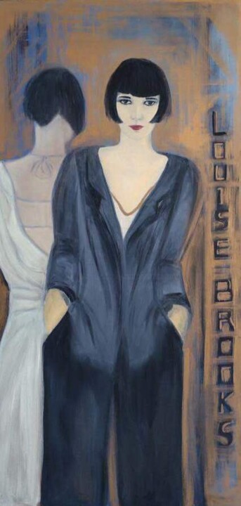 Peinture intitulée "Louise Brooks" par Marie Pascale Martins, Œuvre d'art originale, Huile
