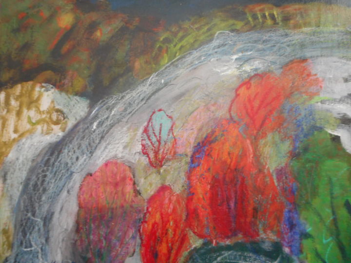 Pintura titulada "LA CASCADE EN AUTOM…" por Mchartrie, Obra de arte original, Oleo Montado en Bastidor de camilla de madera