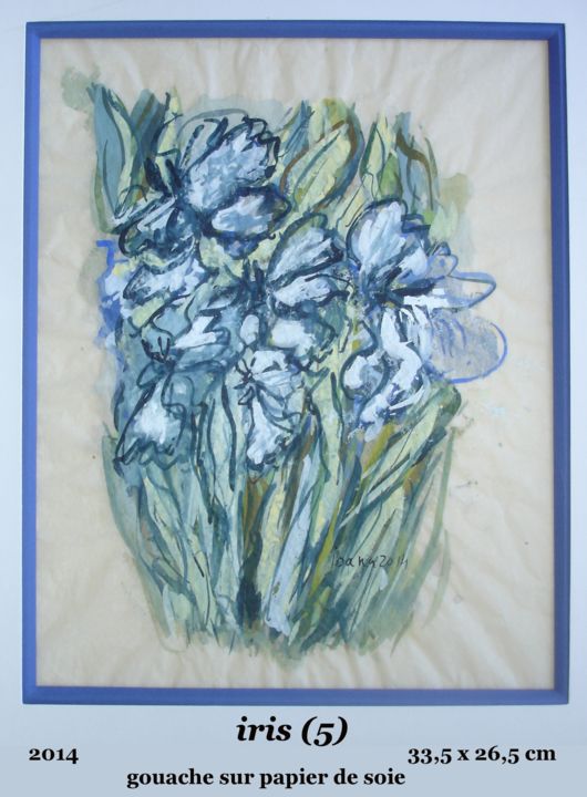 Peinture intitulée "iris-5" par Ioana, Œuvre d'art originale, Gouache
