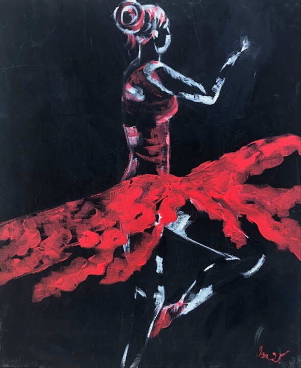 Ballerine rouge 绘画, 18.1x15 in