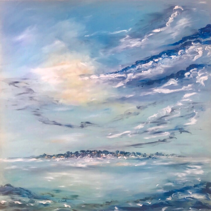Peinture intitulée "Sea of Light" par Elisa Cook Benbassat Bassat, Œuvre d'art originale, Huile