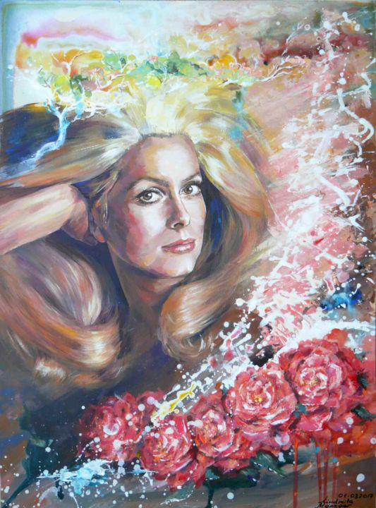 enigme-de-catherine-deneuve by liudmila-menager 绘画, 20.9x15.4 in