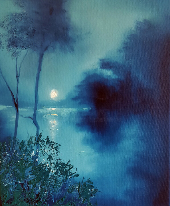 Painting titled "Falls the Shadow." by Elizabeth Williams, Original Artwork, Oil