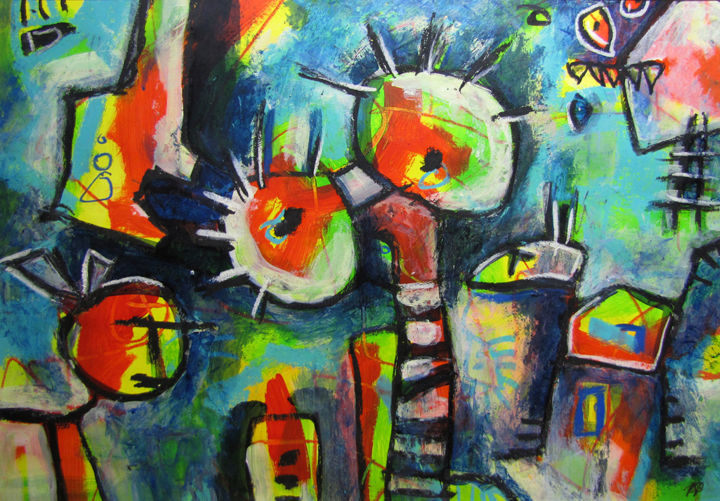 "Augenmensch" başlıklı Tablo Baerbel Busch tarafından, Orijinal sanat, Akrilik