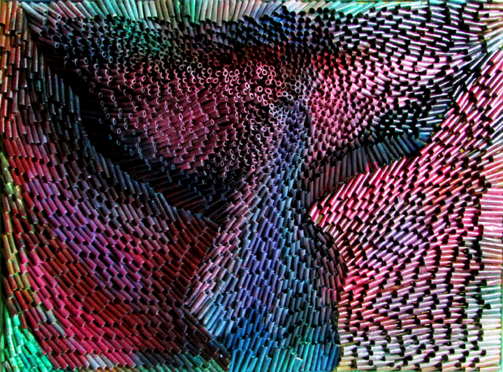 Collages intitulée "Eagle - Adler - 3D…" par Eva Fazakas, Œuvre d'art originale, Papier