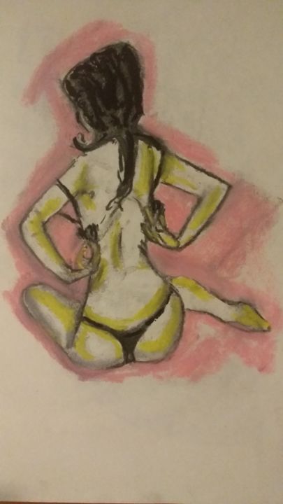 Drawing titled "China girl 3" by Paul Antwis, Original Artwork, Pastel