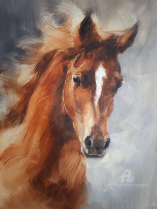 Peinture intitulée "Portrait "Dixil"" par Sylvie Vernageau, Œuvre d'art originale, Huile