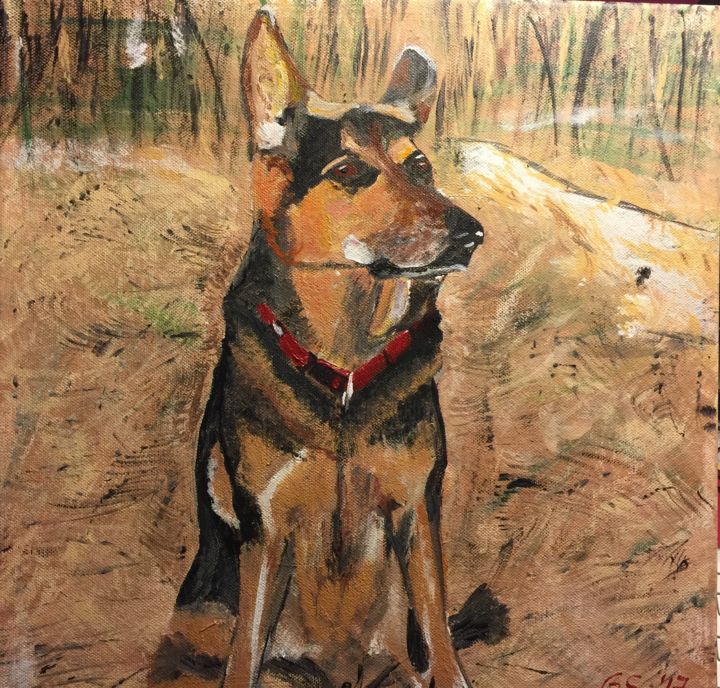 Malerei mit dem Titel "Gino" von Gudrun Sageder, Original-Kunstwerk, Acryl