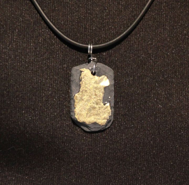 10 Collier en ardoise - Doré à la feuille 设计, 0.7x1.1 in