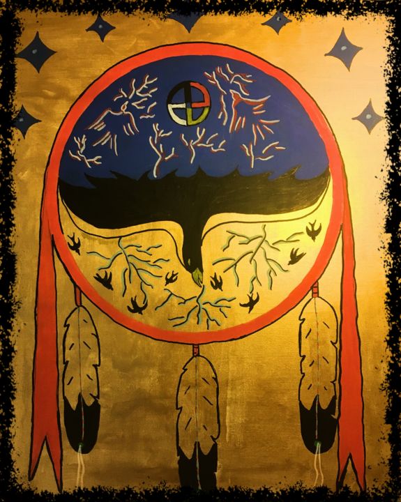 オリジナルキャラクター 絵画 Thunder Beings, 絵画 Ikce Wicasaによって | ArtMajeur