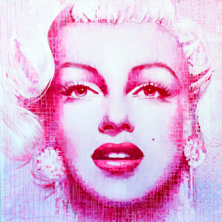Marilyn Dreams 2, limited Edition + acrylic 绘画, 39.4x39.4 in