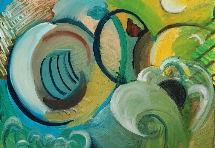 Peinture intitulée "Art Viking" par Valérie Blum (Valery), Œuvre d'art originale, Huile