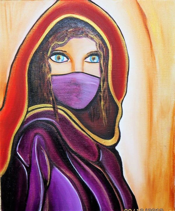 Painting titled "femme-du-temps-2.jpg" by Michelle Perrotte, Original Artwork, Acrylic