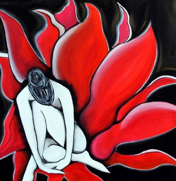 Painting titled "corps-de-femme-5.jpg" by Michelle Perrotte, Original Artwork, Acrylic